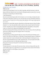 Giải bài tập SGK Tiếng Anh lớp 12 Unit 6: Reading - Speaking