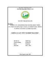 Nghiên cứu tình hình sinh trưởng phát triển của một số giống đậu tương có triển vọng trong vụ Đông năm 2014 tại Thái Nguyên