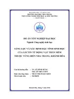 Sàng lọc và xác định đặc tính sinh học của lectin từ động vật thân mềm thuộc vùng biển nha trang, khánh hòa 