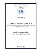 Nghiên cứu ảnh hưởng của nhiệt độ và phương pháp bao gói đến chất lượng cá rô phi phi lê trong bảo quản lạnh 