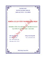 Tìm hiểu công tác kiểm soát chi phí sản xuất tại Công ty cổ phần Dệt – May Huế