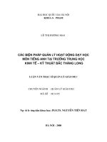 Các biện pháp quản lý hoạt động dạy học môn tiếng anh tạitrường trung học kinh tế   kỹ thuật bắc thăng long 
