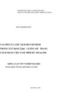 Vai trò của chủ tịch hồ chí minh trong xây dựng lực lượng vũ trang cách mạng việt nam 1941   1945 