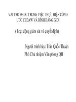 Vai trò ĐBDC trong việc thực hiện Công ước CEDAW và bình đẳng giới (hoạt động giám sát và quyết định)