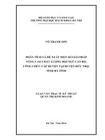 Phân tích và đề xuất một số giải pháp nâng cao chất lượng đội ngũ cán bộ, công chức cấp huyện tại huyện Đức Thọ, tỉnh Hà Tĩnh