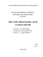 Triết lý phát triển hồ chí minh   giá trị lý luận và thực tiễn 