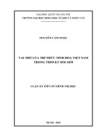 Vai trò của trí thức tinh hoa việt nam trong thời kỳ đổi mới