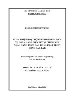 Hoàn thiện hoạt động kinh doanh dịch vụ ngân hàng điện tử tại chi nhánh NHTM CP đầu tư và phát triển đông đắk lắk 