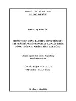 Hoàn thiện công tác huy động tiền gửi tại ngân hàng nông nghiệp và phát triển nông thôn chi nhánh tỉnh đăk nông 