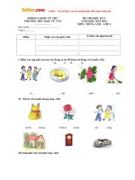 Đề thi học kỳ 1 môn tiếng Anh lớp 2 trường Tiểu học Vũ Vân, Thái Bình năm học 2015 - 2016