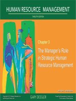 Dessler HRM 12e ch 03 the managers role in strategic HRM