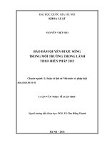 Bảo đảm quyền được sống trong môi trường trong lành theo hiến pháp 2013  