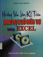 HƯỚNG DẪN LÀM KẾ TOÁN ĐƠN VỊ CHỦ ĐẦU TƯ BẰNG EXCEL
