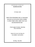 Phân tích tình hình cho vay hộ kinh doanh tại ngân hàng nông nghiệp và phát triển nông thôn việt nam   chi nhánh buôn hồ 
