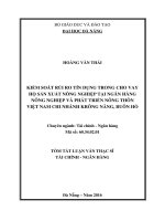 Kiểm soát rủi ro tín dụng trong cho vay hộ sản xuất nông nghiệp tại ngân hàng nông nghiệp và phát triển nông thôn việt nam chi nhánh krông năng, buôn hồ 