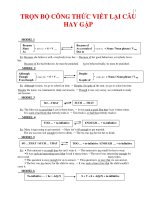 Trọn bộ công thức viết lại câu tiếng anh hay gặp nhất