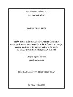 Phân tích các nhân tố ảnh hưởng đến hiệu quả kinh doanh của các công ty thuộc nhóm ngành xây dựng niêm yết trên sàn giao dịch chứng khoán hà nội 