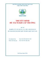 NGHIÊN CỨU XÂY DỰNG CÁC TIÊU CHÍ ĐÁNH GIÁ ĐÔ THỊ SINH THÁI PHÙ HỢP VỚI ĐIỀU KIỆN VIỆT NAM