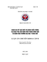 Luận Án CK II-Đánh giá kết quả điều trị bệnh chửa trứng tại Khoa Phụ Sản Bệnh viện Trung ương Huế và Bệnh viện Trường Đại học Y khoa Huế