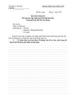 Mẫu bài thu hoạch kết quả học tập nghị quyết đại hội đại biểu toàn quốc lần thứ XII của đảng 