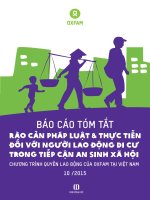 Báo cáo tóm tắt về rào cản pháp luật  thực tiễn đối với người lao động di cư trong tiếp cận an sinh xã hội