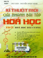 Kỹ thuật mới giải nhanh bài tập hóa học tập 1 hóa học đại cương   cù thanh toàn