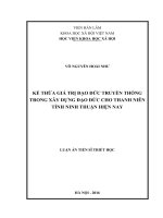 Kế thừa giá trị đạo đức truyền thống trong xây đựng đạo đức cho thanh niên tỉnh Ninh Thuận hiện nay - Copy