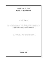 Luận văn các phương pháp dự đoán và ứng dụng vào bài toán đoạn nhận khả năng ức chế gen của siRNA