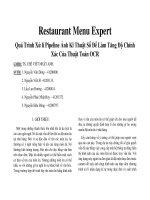 report Restaurant Menu Expert Quá Trình Xử lí Pipeline Ảnh Kĩ Thuật Số Để Làm Tăng Độ Chính Xác Của Tăng Độ Chính Xác Của Thuật Toán OCR