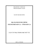 Địa danh hành chính thành phố sơn la   tỉnh sơn la 
