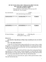 Đề thi tuyển công chức ngành tư pháp tỉnh quảng bình năm 2016 (môn thi trắc nghiệm gồm 20 đề) 