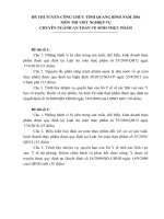 Đề thi tuyển công chức ngành an toàn thực phẩm tỉnh quảng bình năm 2016 (môn thi viết gồm 20 đề) 