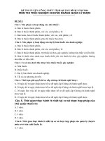 Đề thi tuyển công chức ngành dược tỉnh quảng bình năm 2016 (môn thi trắc nghiệm) 