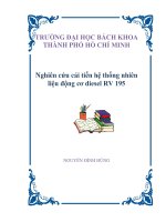Nghiên cứu cải tiến hệ thống nhiên liệu động cơ diesel RV 195 