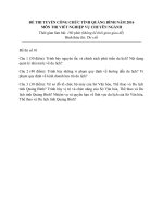 Đáp án câu hỏi thi công chức tỉnh quảng bình phần thi viết gồm có 20 đề 