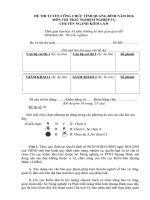 Đề thi tuyển công chức ngành kiểm lâm tỉnh quảng bình năm 2016 (môn thi trắc nghiệm gồm 20 đề) 