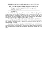 Đề thi tuyển công chức ngành kiểm lâm tỉnh quảng bình năm 2016 (môn thi viết) 