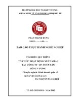 Tìm Hiểu Quy Trình Tổ Chức Hoạt Động Xuất Khẩu Tại Công Ty CP. Thủy Sản Hùng Vương