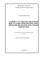 Nghiên cứu một số chỉ số sinh học tuổi dậy thì của học sinh trường trung học cơ sở Minh Trí Huyện Sóc Sơn, Thành phố Hà Nội