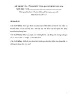 Đề thi tuyển công chức ngành chính sách lao động tỉnh quảng bình năm 2016 (môn thi viết gồm 20 đề) 