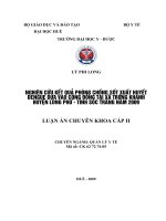 LUẬN ÁN BÁC SĨ CK II - Nghiên cứu kết quả phòng chống sốt xuất huyết Dengue dựa vào cộng đồng tại xã Trường Khánh huyện Long Phú tỉnh Sóc Trăng năm 2009 (FULL TEXT)