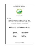 Nghiên cứu đặc điểm sinh trưởng và phát triển của một số giống chè mới được trồng tại mô hình trường đại học nông lâm thái nguyên 