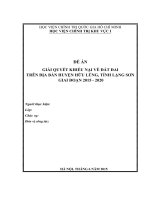 GIẢI QUYẾT KHIẾU NẠI VỀ ĐẤT ĐAI  TRÊN ĐỊA BÀN HUYỆN HỮU LŨNG, TỈNH LẠNG SƠN  GIAI ĐOẠN 2015 - 2020