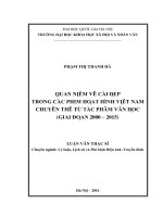 Quan niệm về cái đẹp trong các phim hoạt hình việt nam chuyển thể từ tác phẩm văn học (giai đoạn 2000   2015) 
