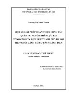 Một số giải pháp hoàn thiện công tác quản trị nguồn nhân lực tại Tổng công ty Điện lực thành phố Hà Nội trong bối cảnh tái cơ cấu ngành điện