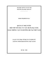 Quản lý nhà nước đối với vốn đầu tư xây dựng hạ tầng giao thông vận tải đường bộ tại việt nam 