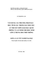 Vận dụng các phương pháp dạy học tích cực trong dạy học bài lý thuyết môn giáo dục quốc phòng và an ninh cho học sinh lớp 12 trung học phổ thông