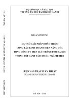 Một số giải pháp hoàn thiện công tác kinh doanh điện năng của Tổng Công ty Điện lực Thành phố Hà Nội trong bối cảnh tái cơ cấu ngành điện