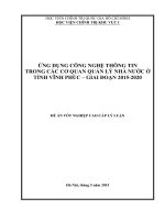 ỨNG DỤNG CÔNG NGHỆ THÔNG TIN TRONG CÁC CƠ QUAN QUẢN LÝ NHÀ NƯỚC Ở TỈNH VĨNH PHÚC – GIAI ĐOẠN 2015-2020