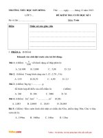 Đề thi học kì 1 môn Toán lớp 5 trường tiểu học Sơn Đông, Đắk Lắk năm 2015 - 2016